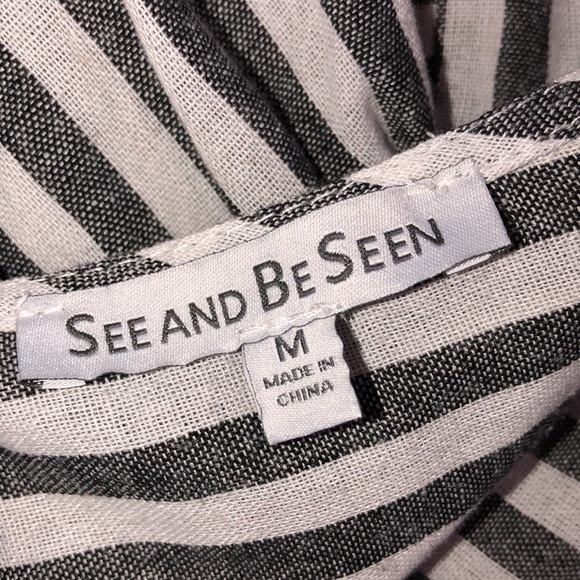 See and Be seen size medium striped floral babydoll top - Picture 3 of 5